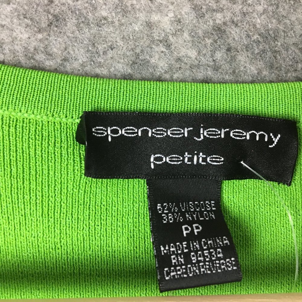 Spenser Jeremy Sweater PP PS Button Cardigan Lime Green Fine Gauge Knit V Neck - Picture 6 of 14